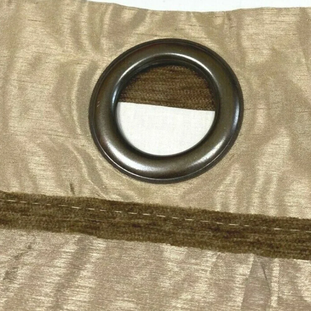 Discontinued Luxury Curtain Panel Brown Silk Long